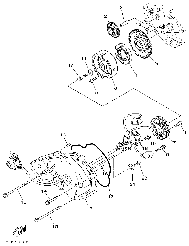 Yamaha F2NN GENERATOR parts diagram